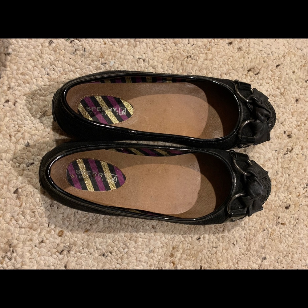 Sperry cute black flats size 6.5